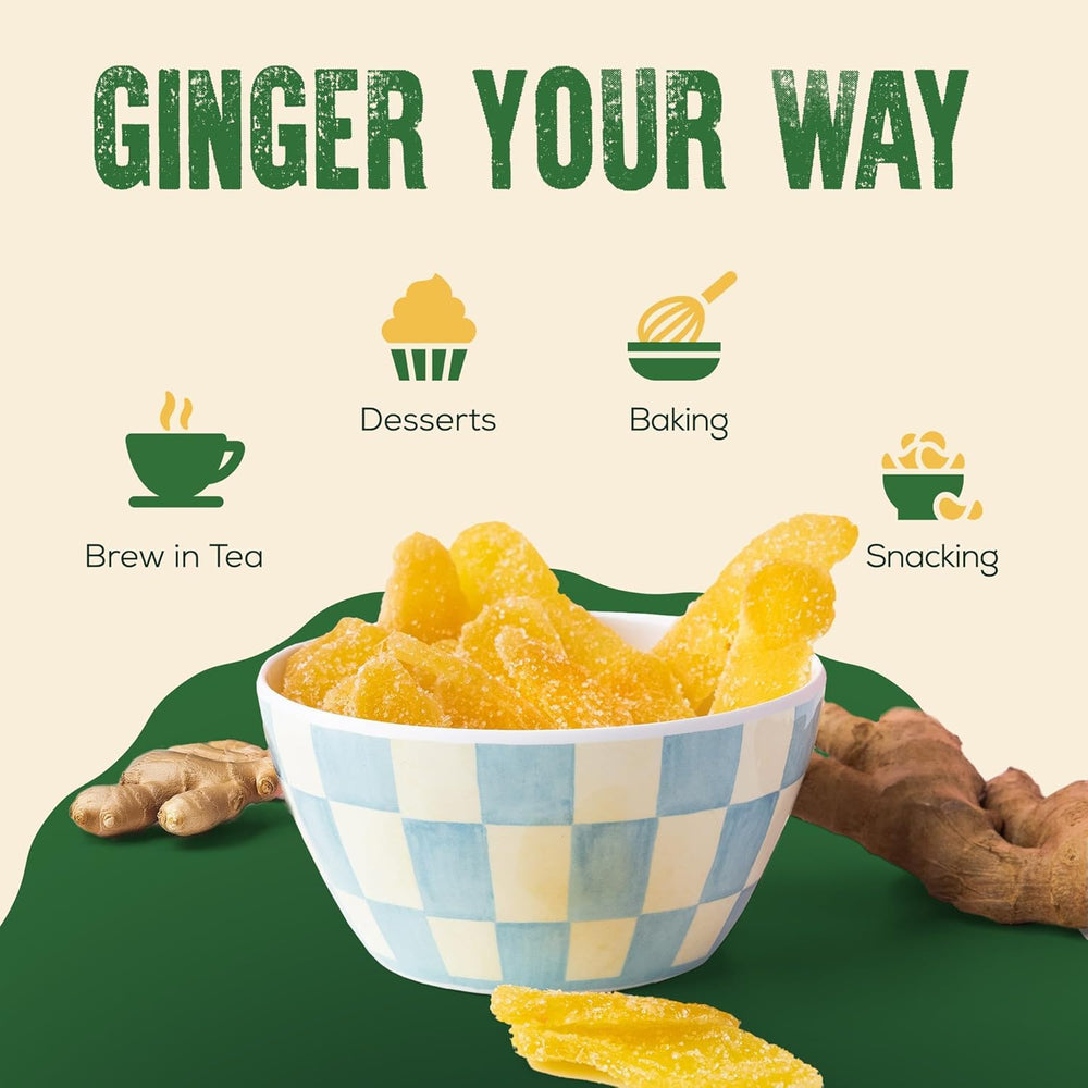 Dried ginger slices enhance baking with a tangy note from The Snackery