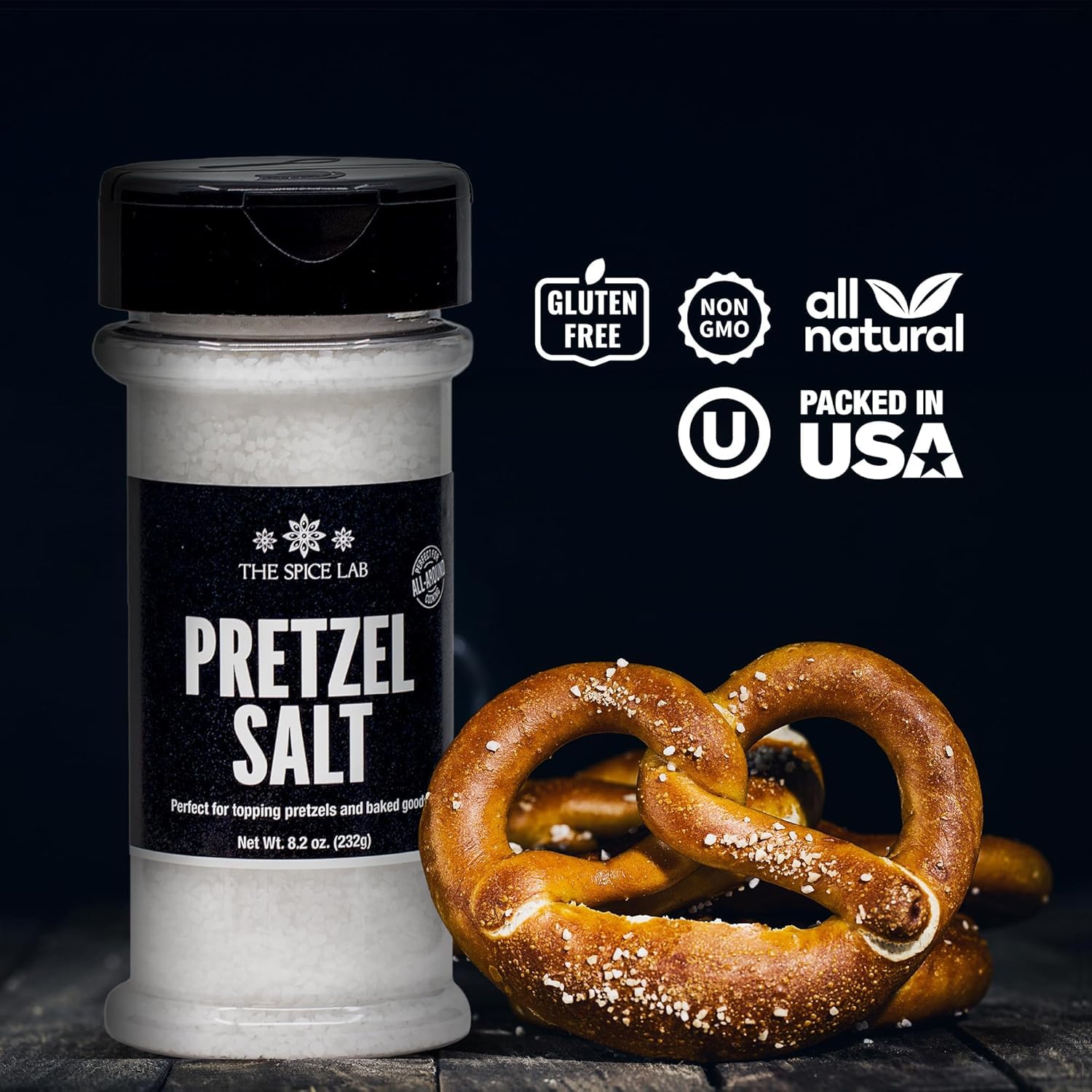 The Spice Lab pretzel salt gift tin ready for gifting.