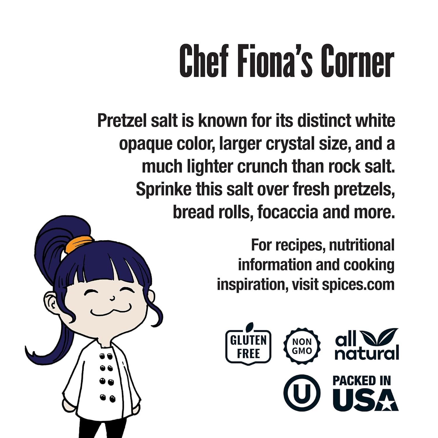 Label highlights gluten-free certification for The Spice Lab salt.