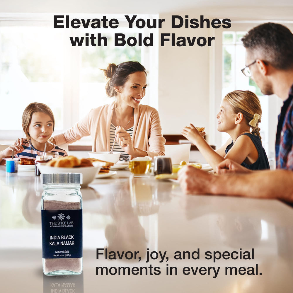 The Spice Lab Kala Namak pour shows a versatile salt for vegan scrambles and savory dishes.