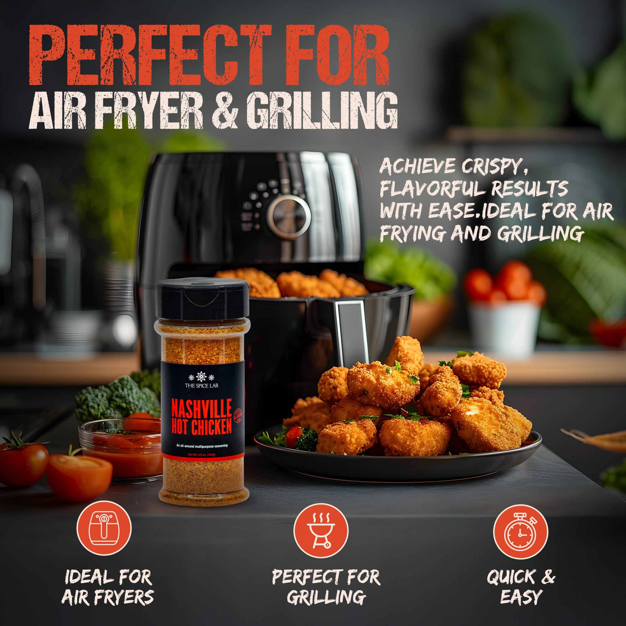 Gift-ready shaker suggesting easy, flavorful pantry staple.
