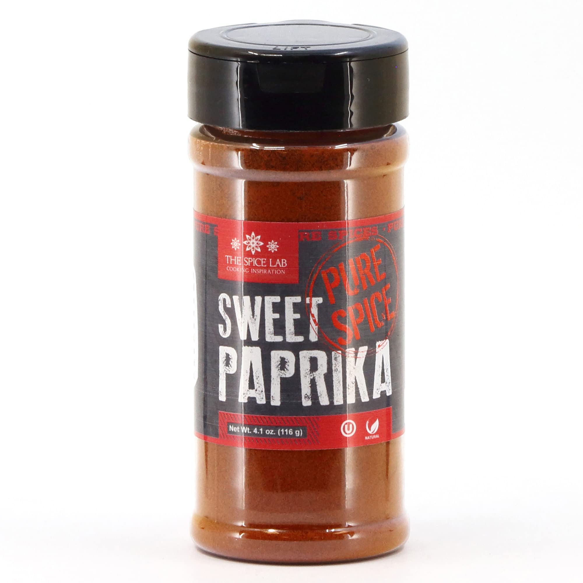 The Spice Lab Sweet Paprika Powder bottle shows vibrant red color for paella.