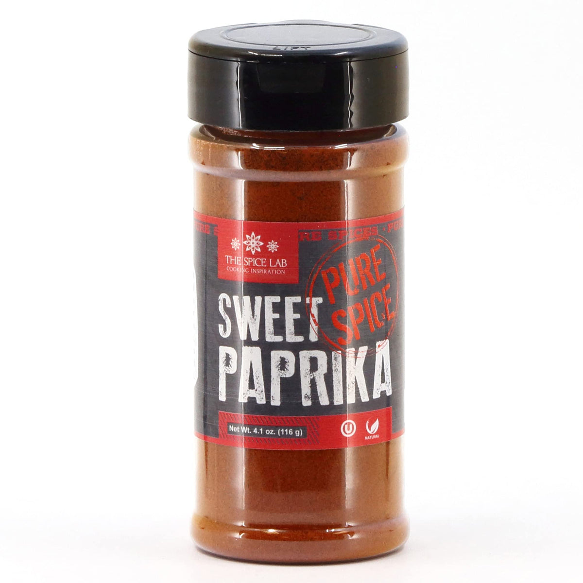 The Spice Lab Sweet Paprika Powder bottle shows vibrant red color for paella.