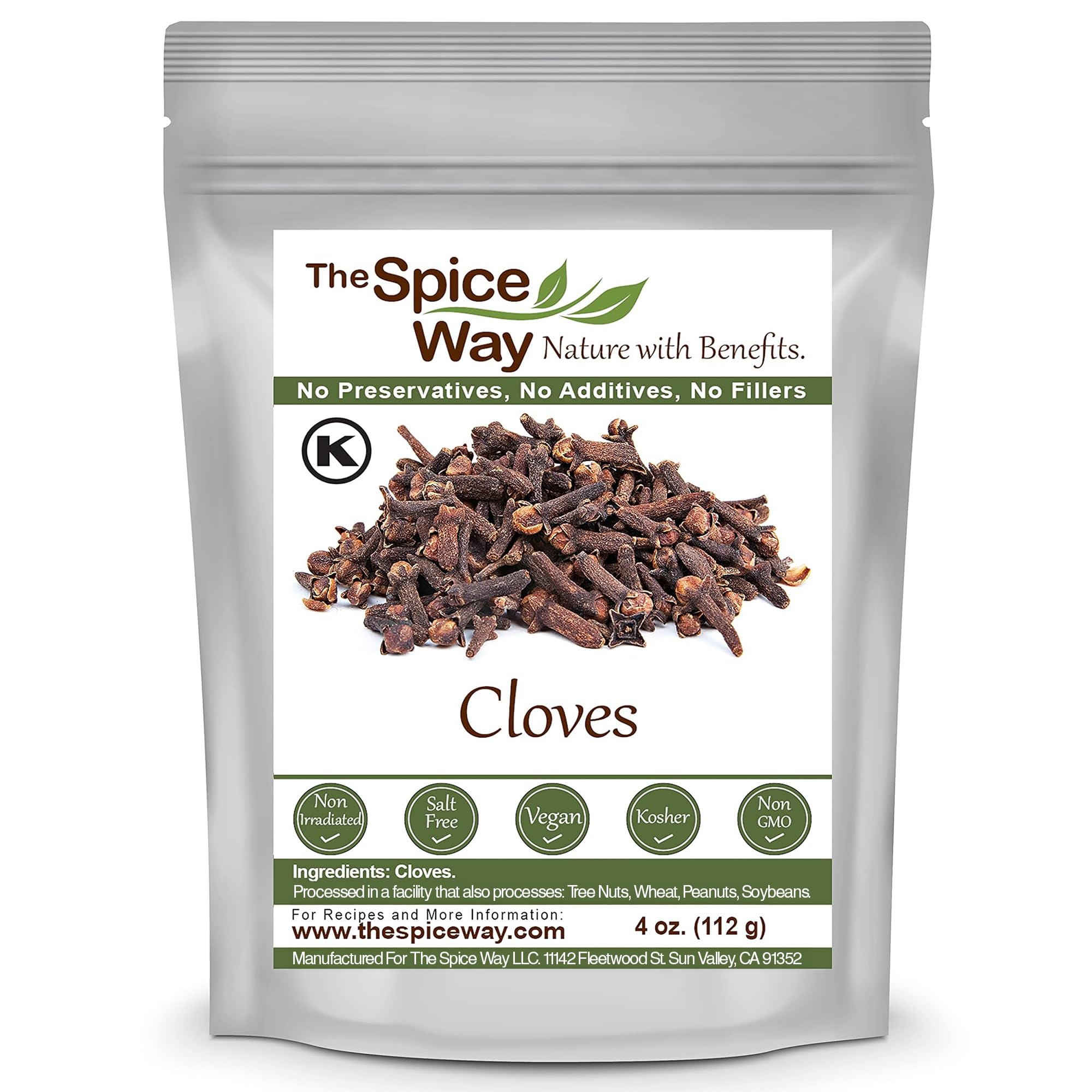 The Spice Way whole cloves in resealable bag for lasting freshness.