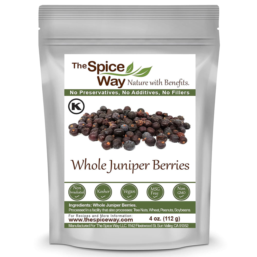 The Spice Way juniper berries in a resealable bag for cooking.