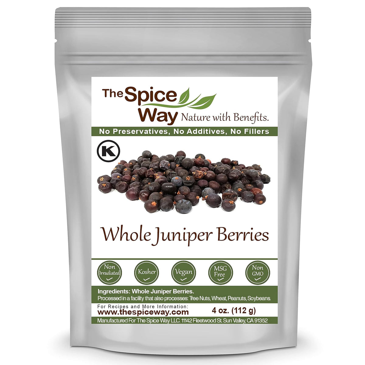 The Spice Way juniper berries in a resealable bag for cooking.