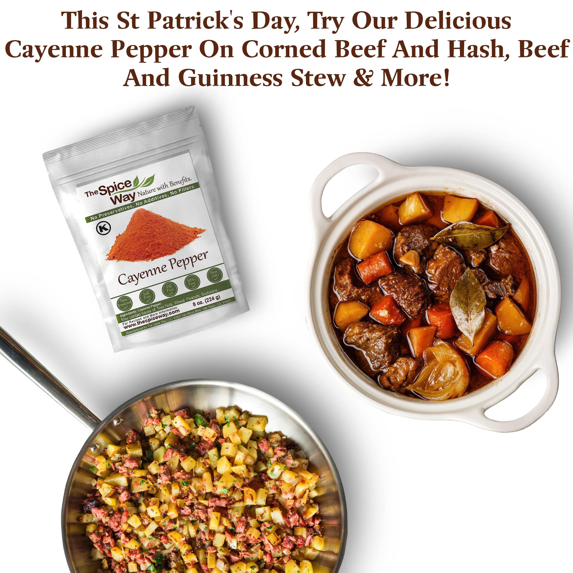 The Spice Way Kosher certified seal on cayenne packaging.