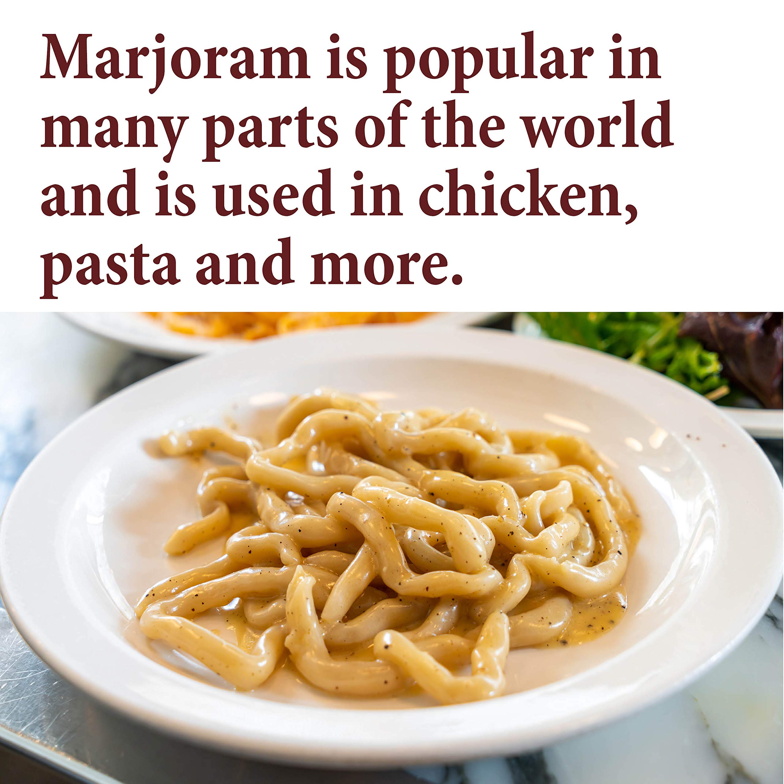 Ground marjoram leaves in fine powder for quick flavor boosts.