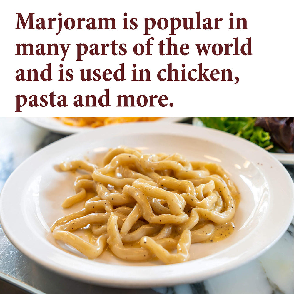 Ground marjoram leaves in fine powder for quick flavor boosts.