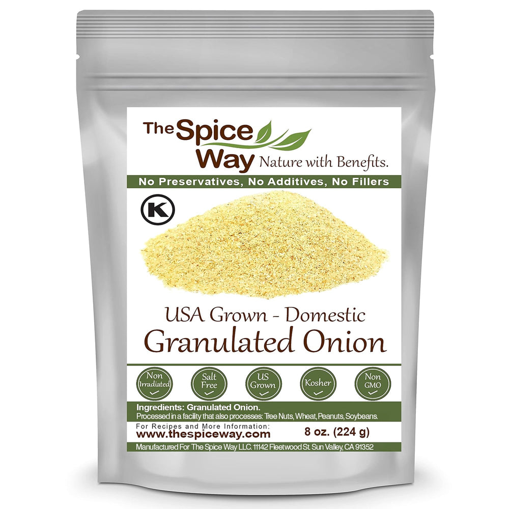 The Spice Way Onion Granules bottle for easy, robust flavor in everyday cooking.