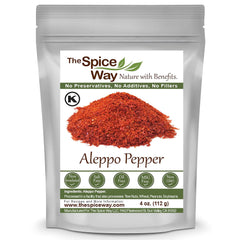 The Spice Way Premium Aleppo Pepper Ground 4 oz bottle ready to season