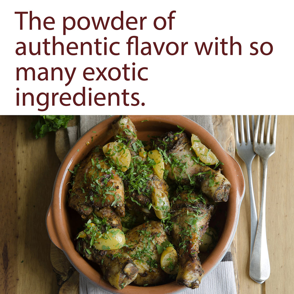 The Spice Way Ras El Hanout packaging in the US emphasizes freshness and careful production.