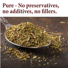 The Spice Way Thyme Leaves packaging resealable bag preserves aroma between uses