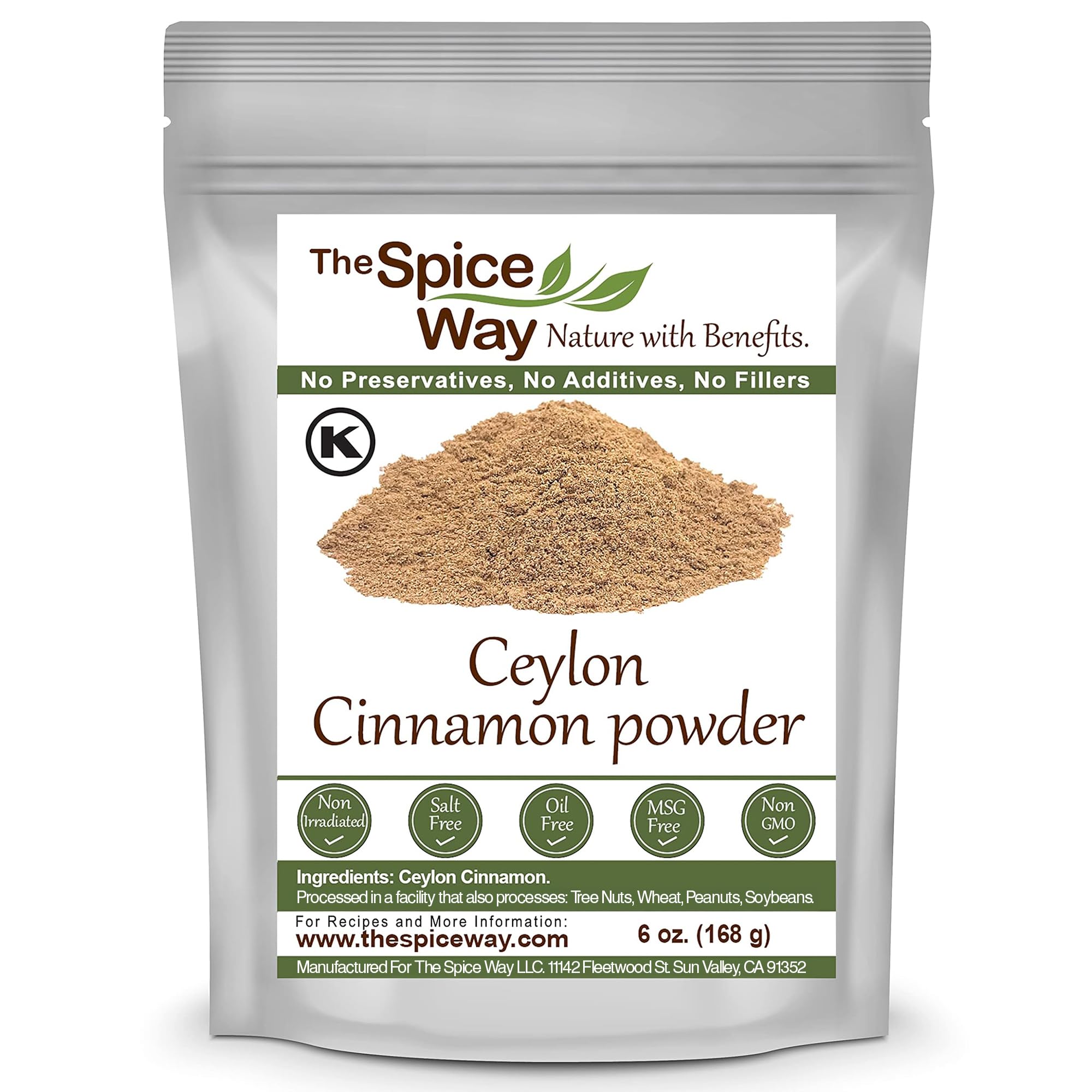 The Spice Way True Cinnamon Ceylon Powder jar for baking and tea flavor.
