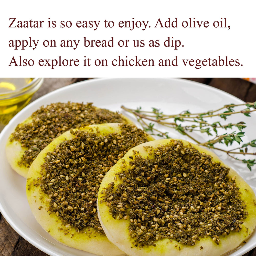 The Spice Way Zaatar Hyssop on soft cheese enhances taste and color.