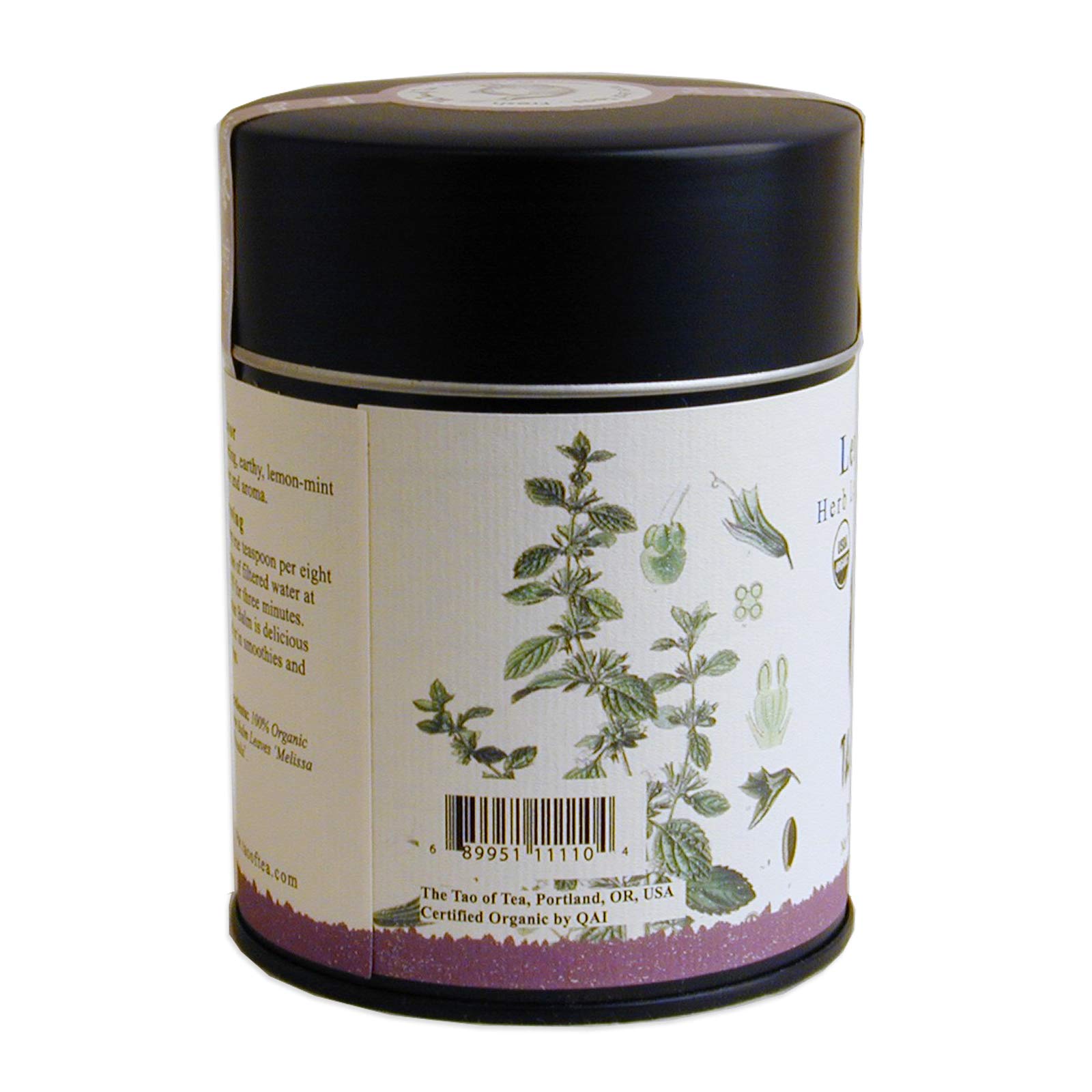 The Tao of Tea lemon balm leaves in a basket for garden-fresh moment.
