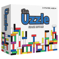 The Uzzle Stack Royale wooden blocks in bright colors for engaging family play.