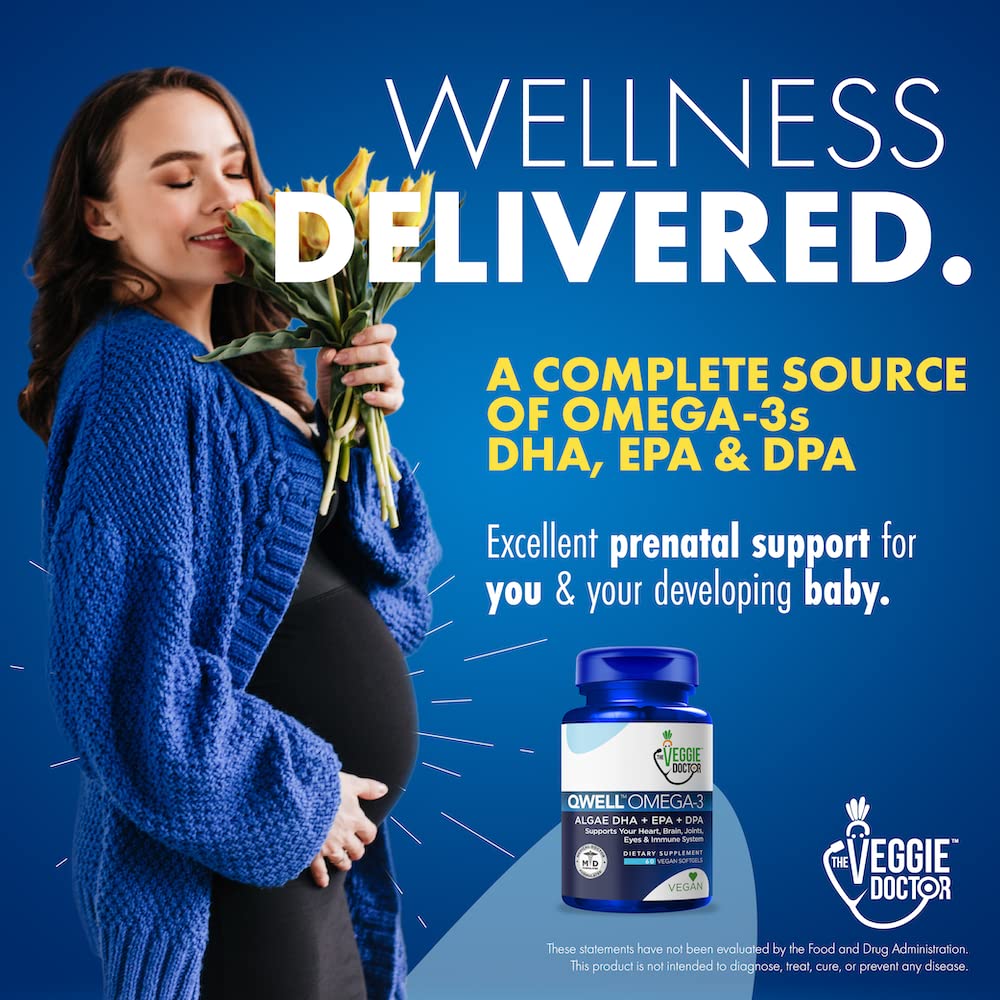 Clear bottle with green accents emphasizes sustainable, algae-derived nutrients from The Veggie Doctor.