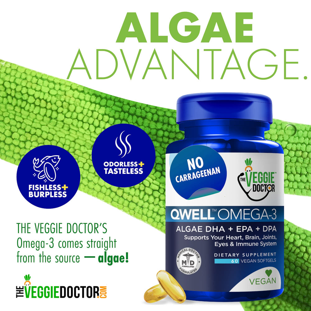 Label detail shows non-GMO and carrageenan-free formulation from The Veggie Doctor.
