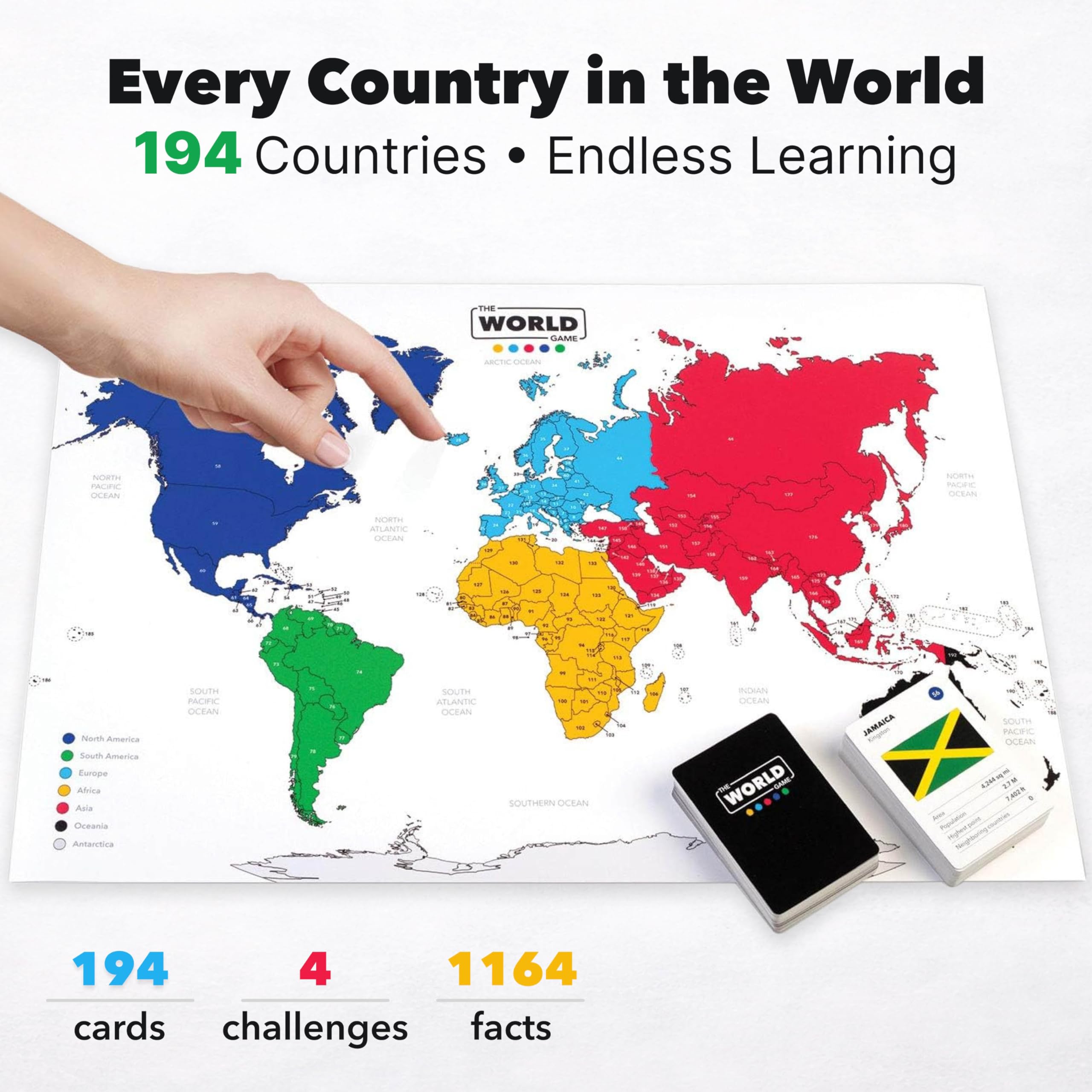 The World Game up-to-date geography set emphasizes current country data and accuracy