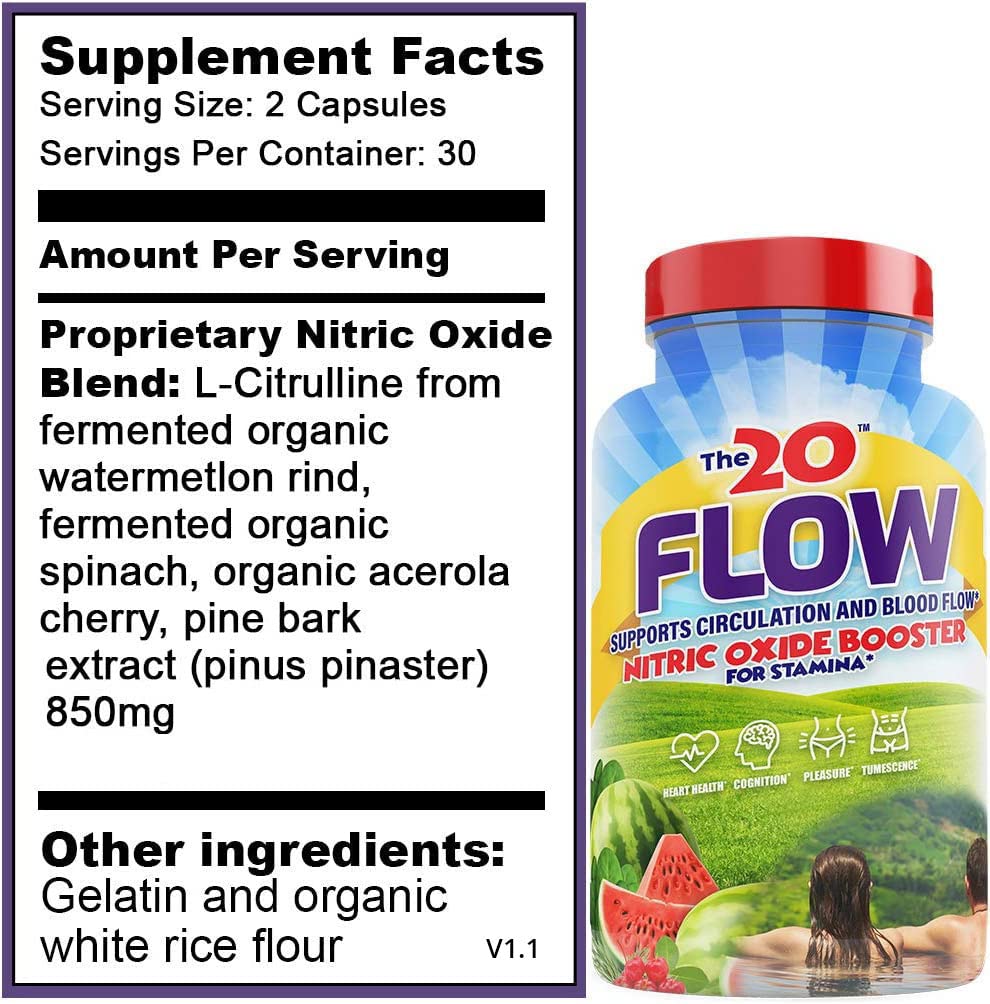 The20 Flow capsules close-up, convenient plant-based supplement for daily energy and focus.
