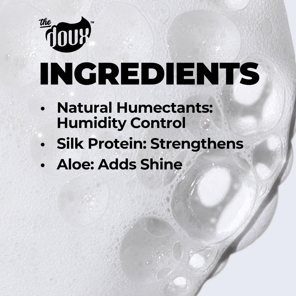 The Doux Frizz Control Shine mousse smooths curls with frizz control.