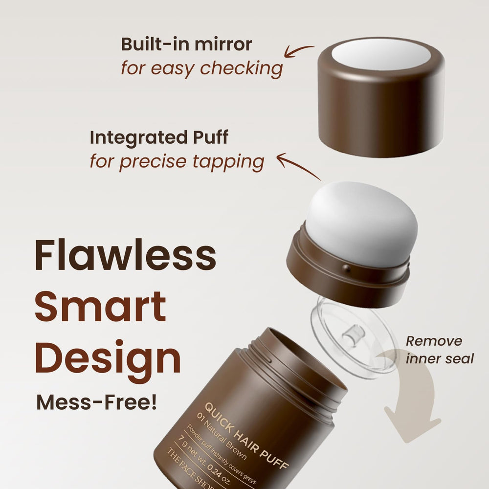 The Face Shop Quick Hair Puff with built-in mirror for on-the-go use