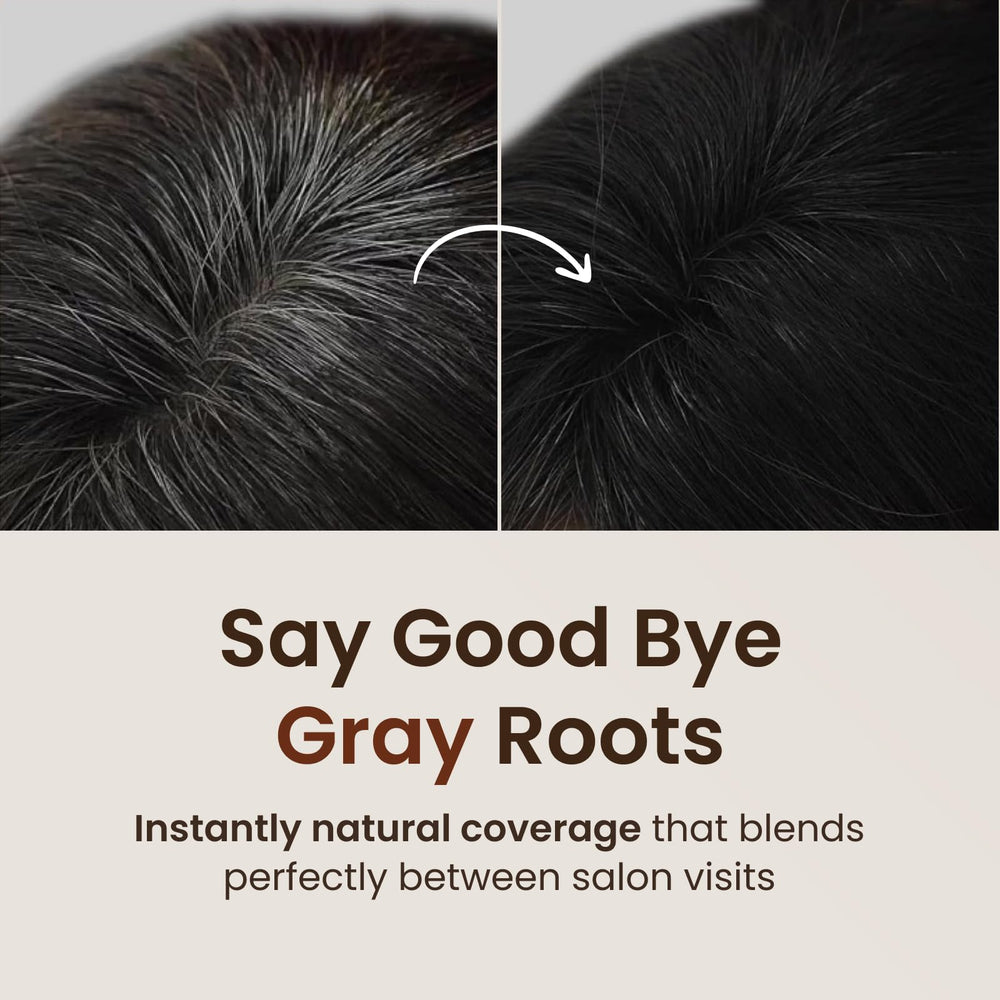 The Face Shop Quick Hair Puff applying hairline concealer for thinning areas