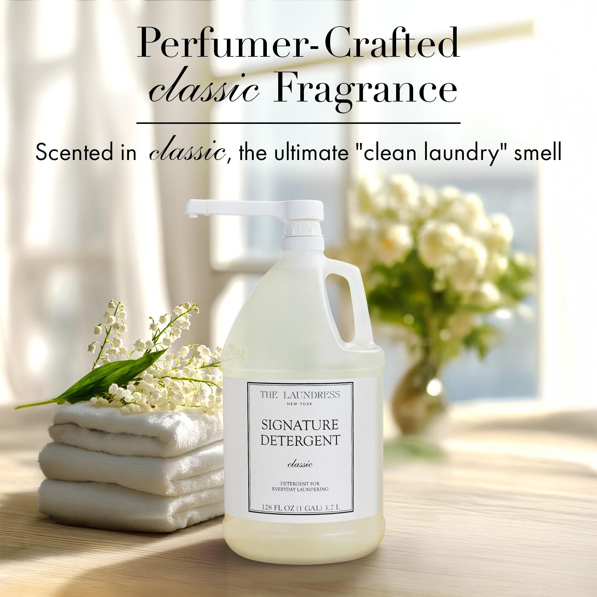 The Laundress detergent is HE-washer compatible for efficient cold-water washing.