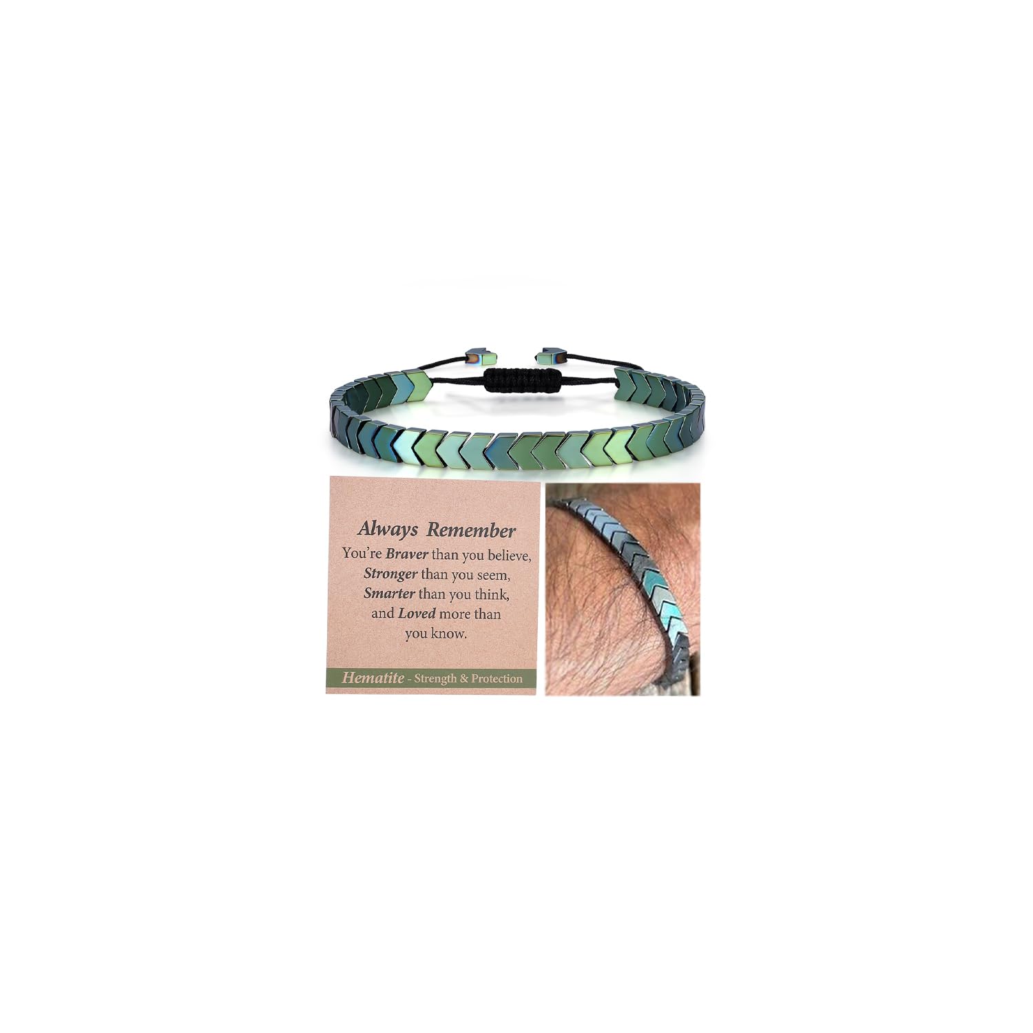 Themerol Hematite Arrows Bracelet front view showing bold design and craftsmanship