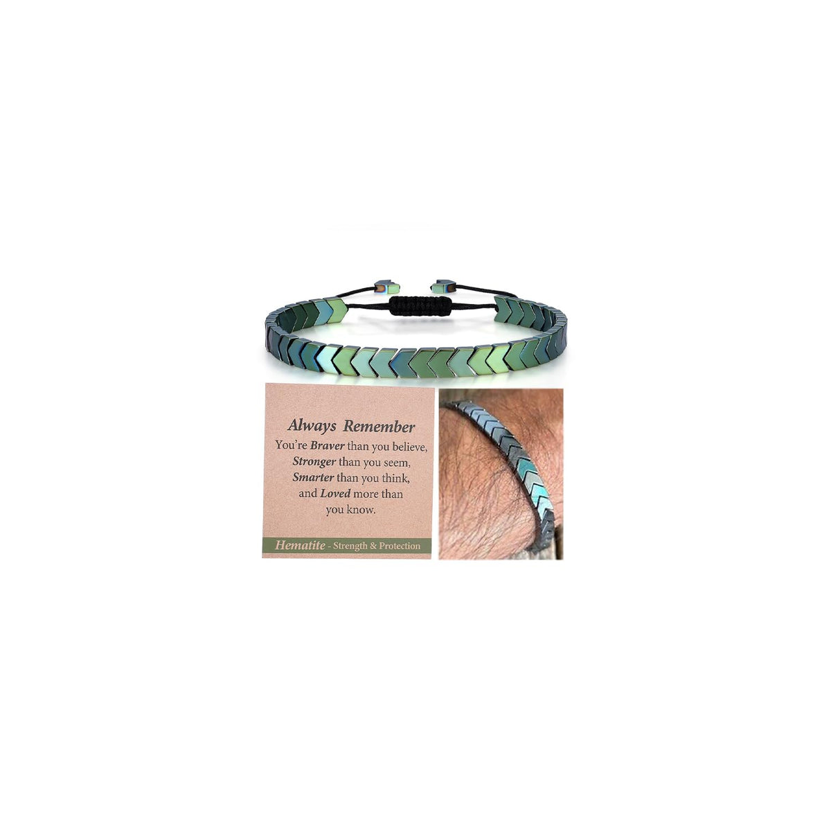 Themerol Hematite Arrows Bracelet front view showing bold design and craftsmanship