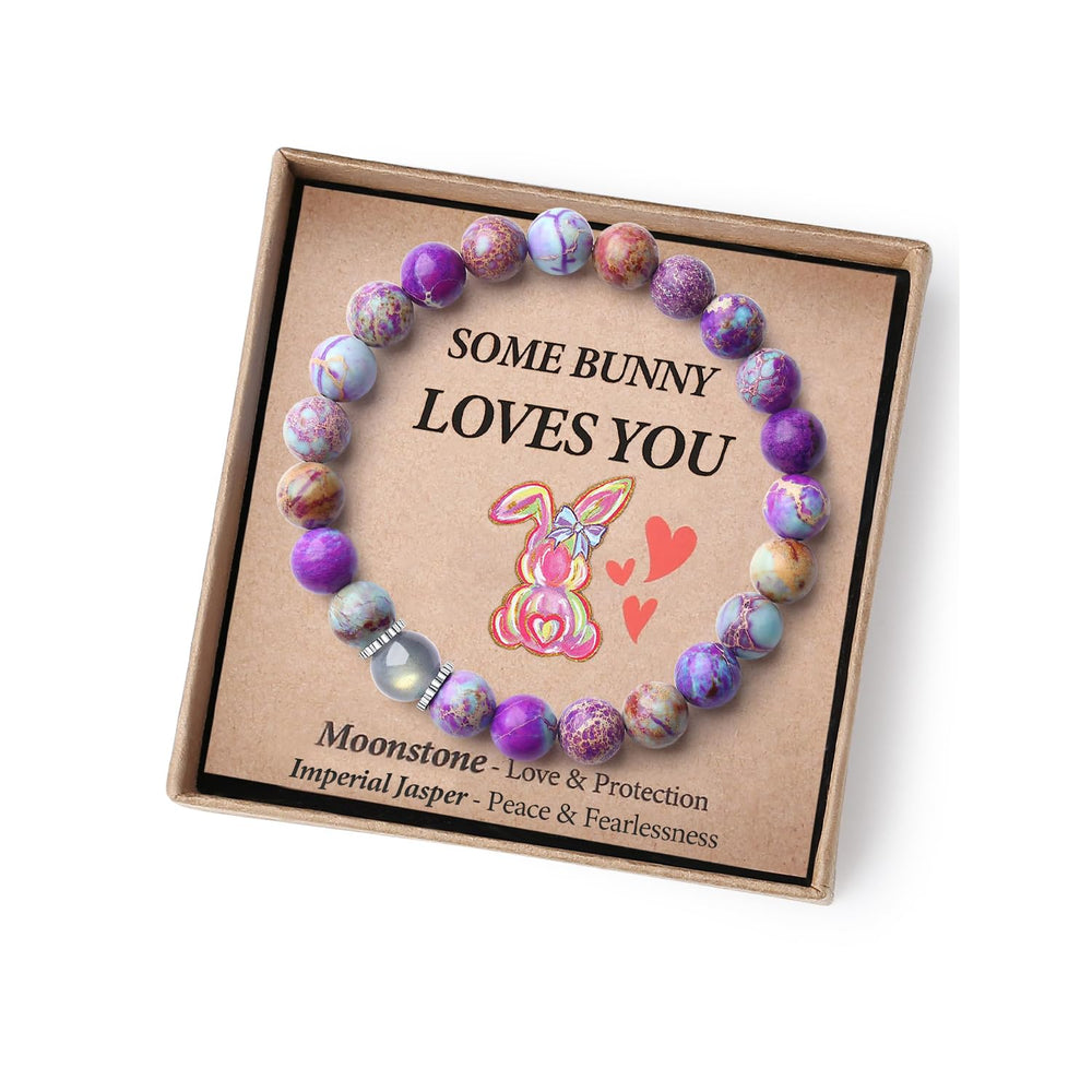 THEMEROL Moonstone Bracelet on wrist, a bright spring accessory.