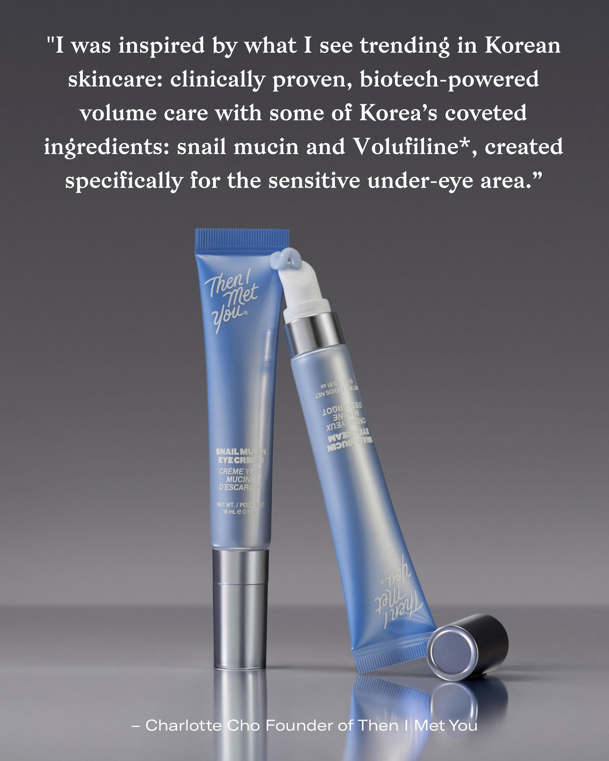 Then I Met You snail mucin eye cream swirl demonstrates nourishing formula.