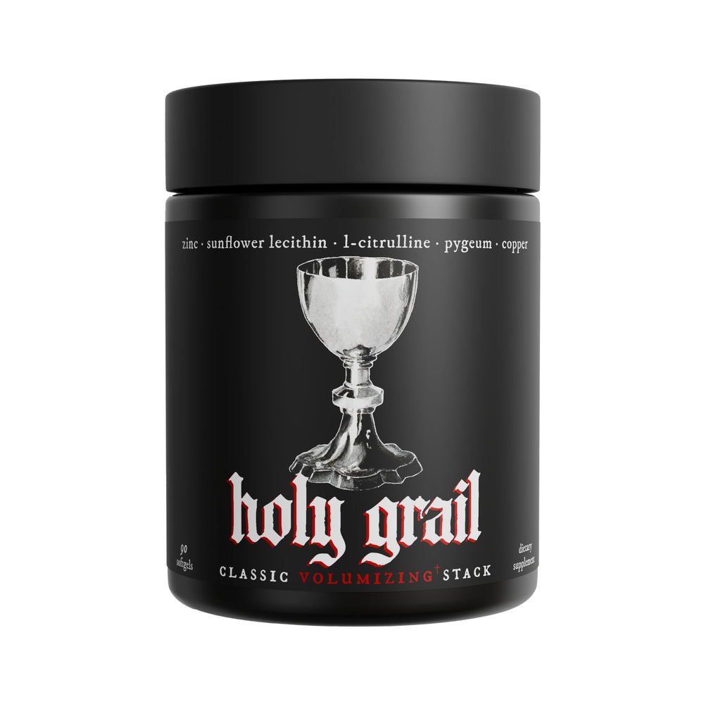 Theorycraft Holy Grail bottle with softgels for convenient daily use