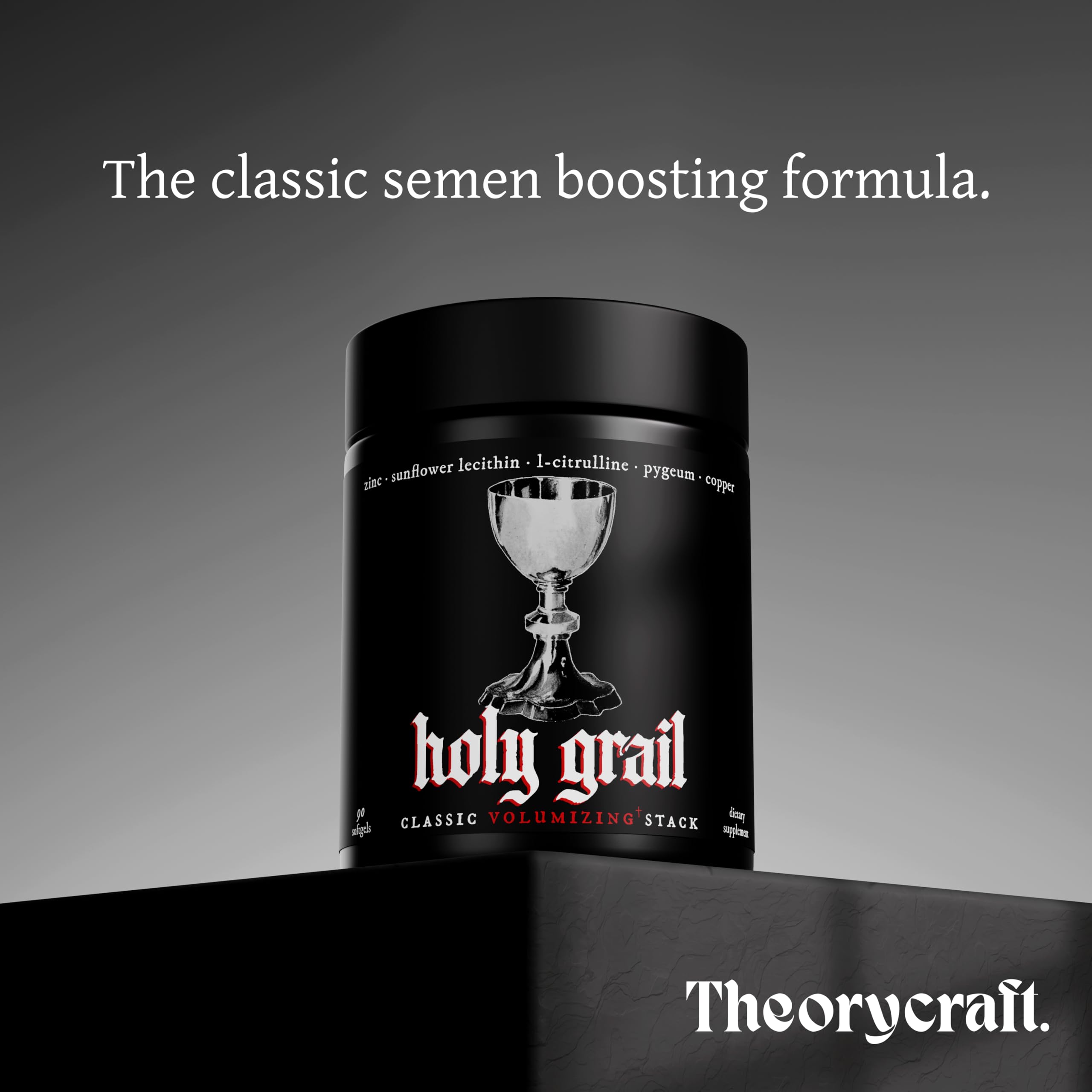 Theorycraft Holy Grail capsules close-up highlighting the softgel form