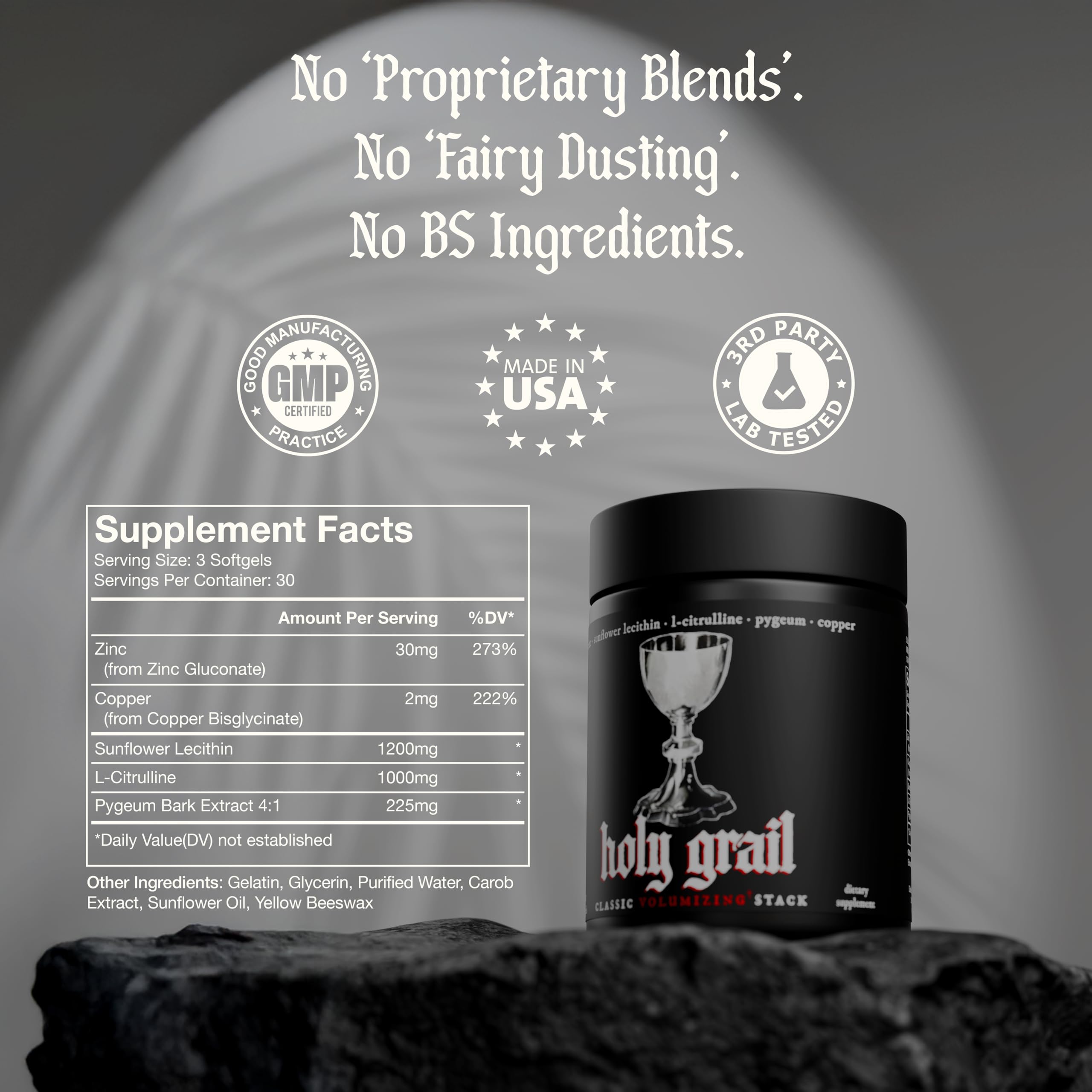 Theorycraft Holy Grail pygeum ingredient image showing prostate function support potential