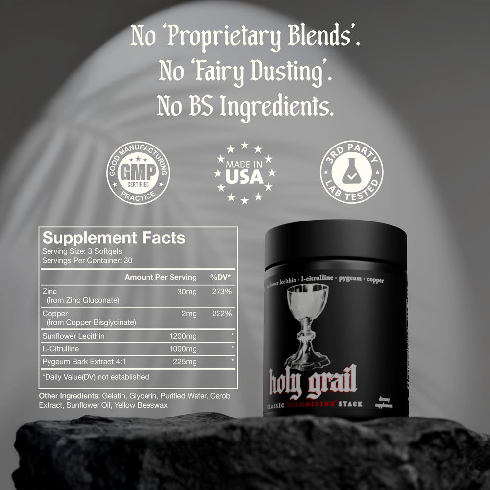 Theorycraft Holy Grail pygeum ingredient image showing prostate function support potential