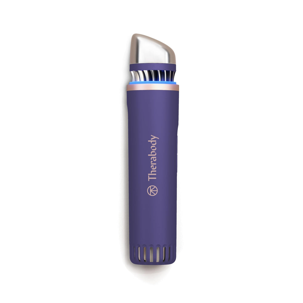 TheraFace Depuffing Wand indigo shot shows cooling therapy for puffy eyes