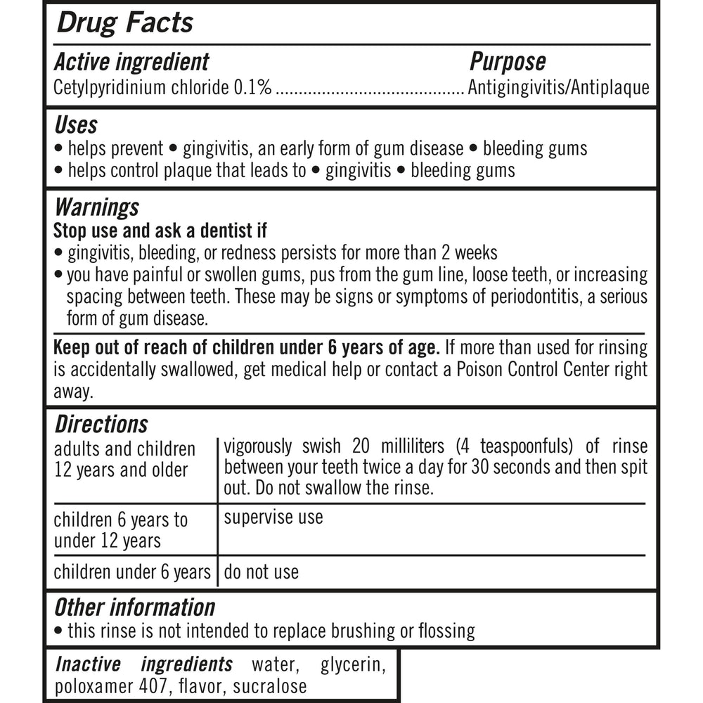 Certifications on the label: gluten-free, vegan, Kosher, Halal for TheraBreath Mouthwash.