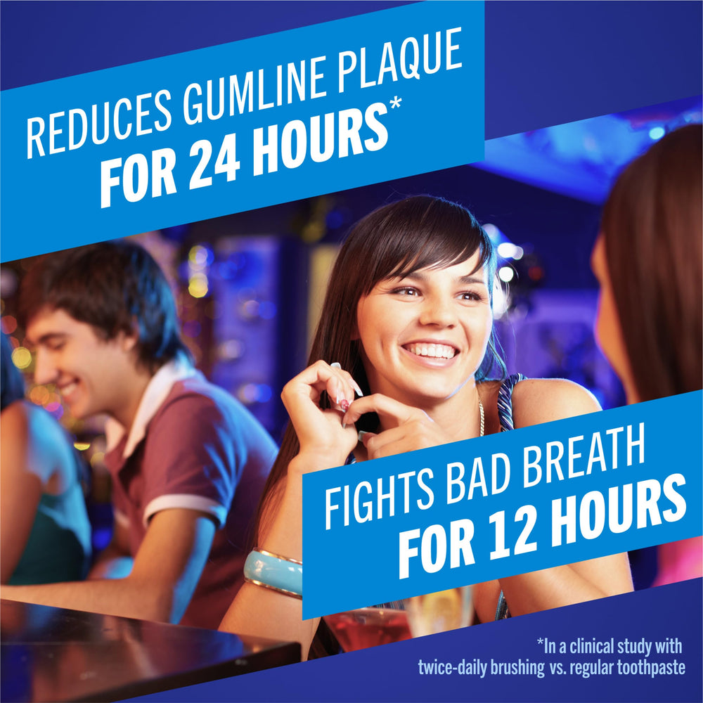 TheraBreath Healthy Gums toothpaste on toothbrush for daily brushing routine.