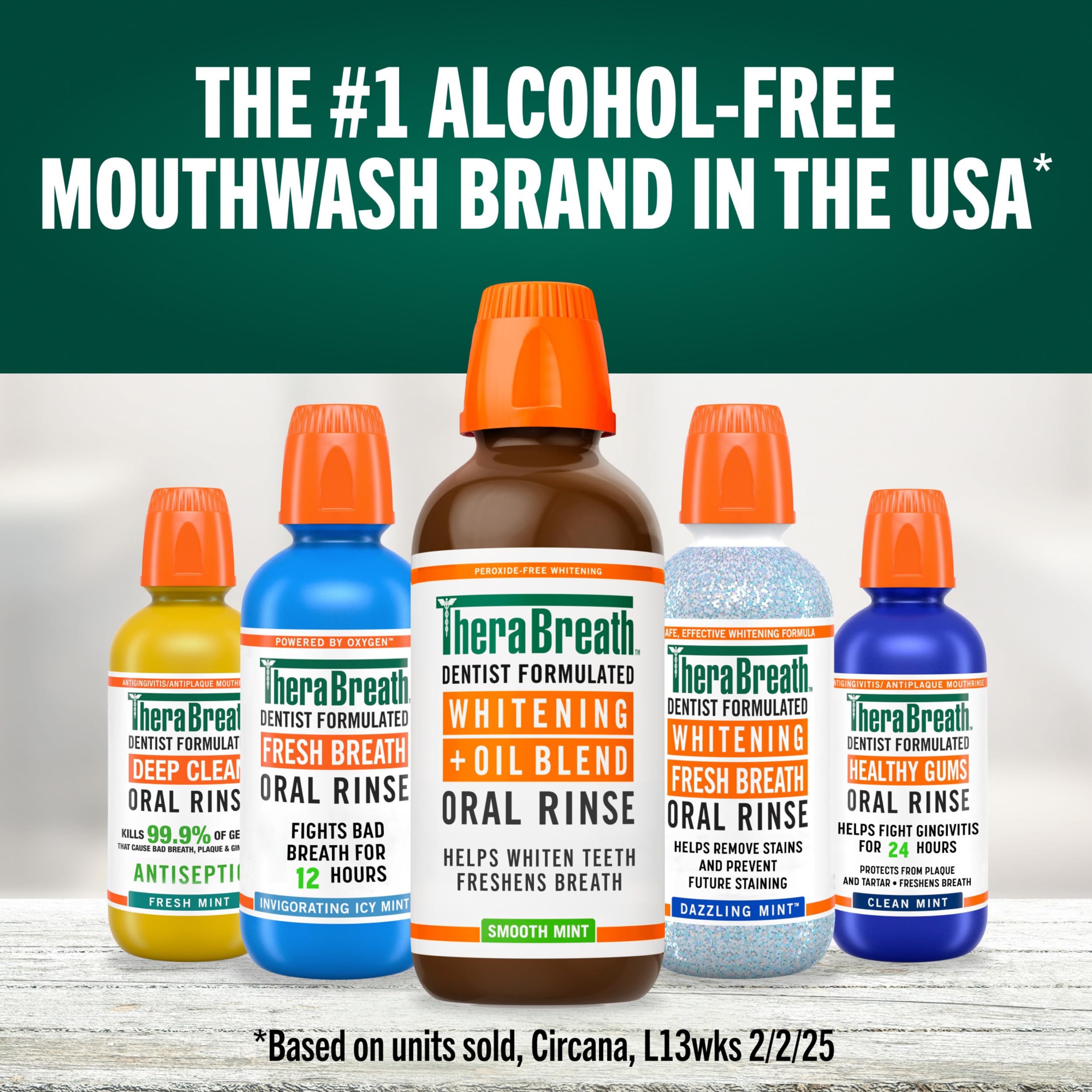 TheraBreath no-alcohol formula gentle on sensitive mouths.