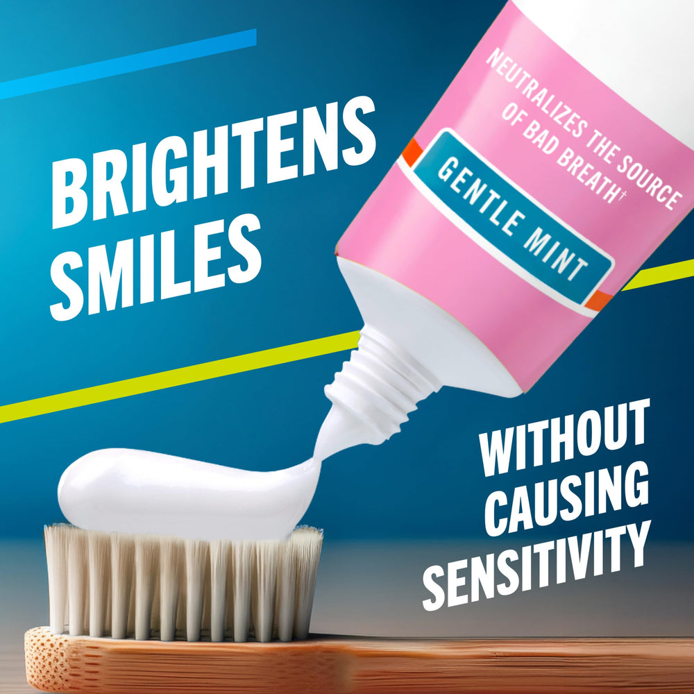 TheraBreath toothpaste lather from squeeze showing gentle whitening