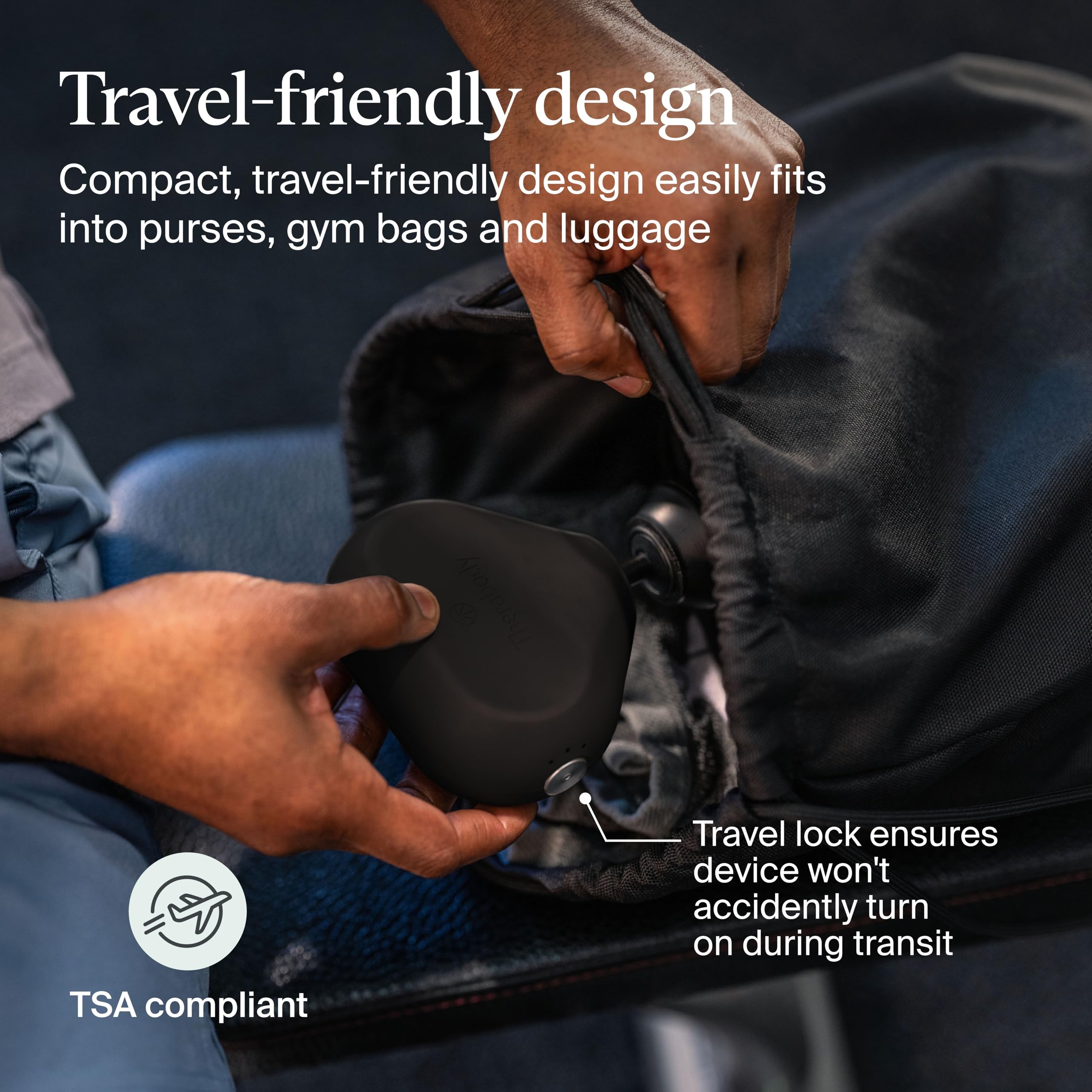Theragun Mini standard ball provides full-body massage options.