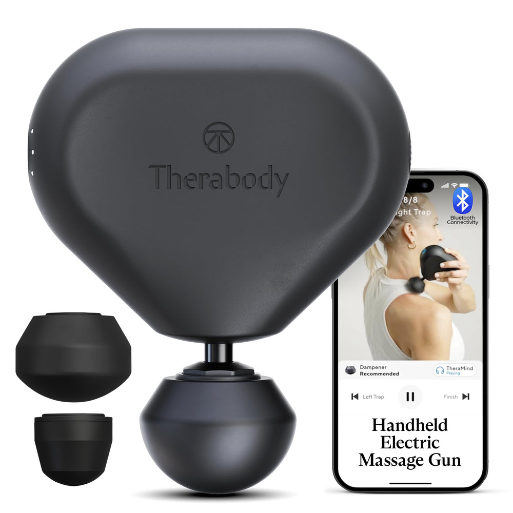 Theragun Mini compact design for on-the-go relief.