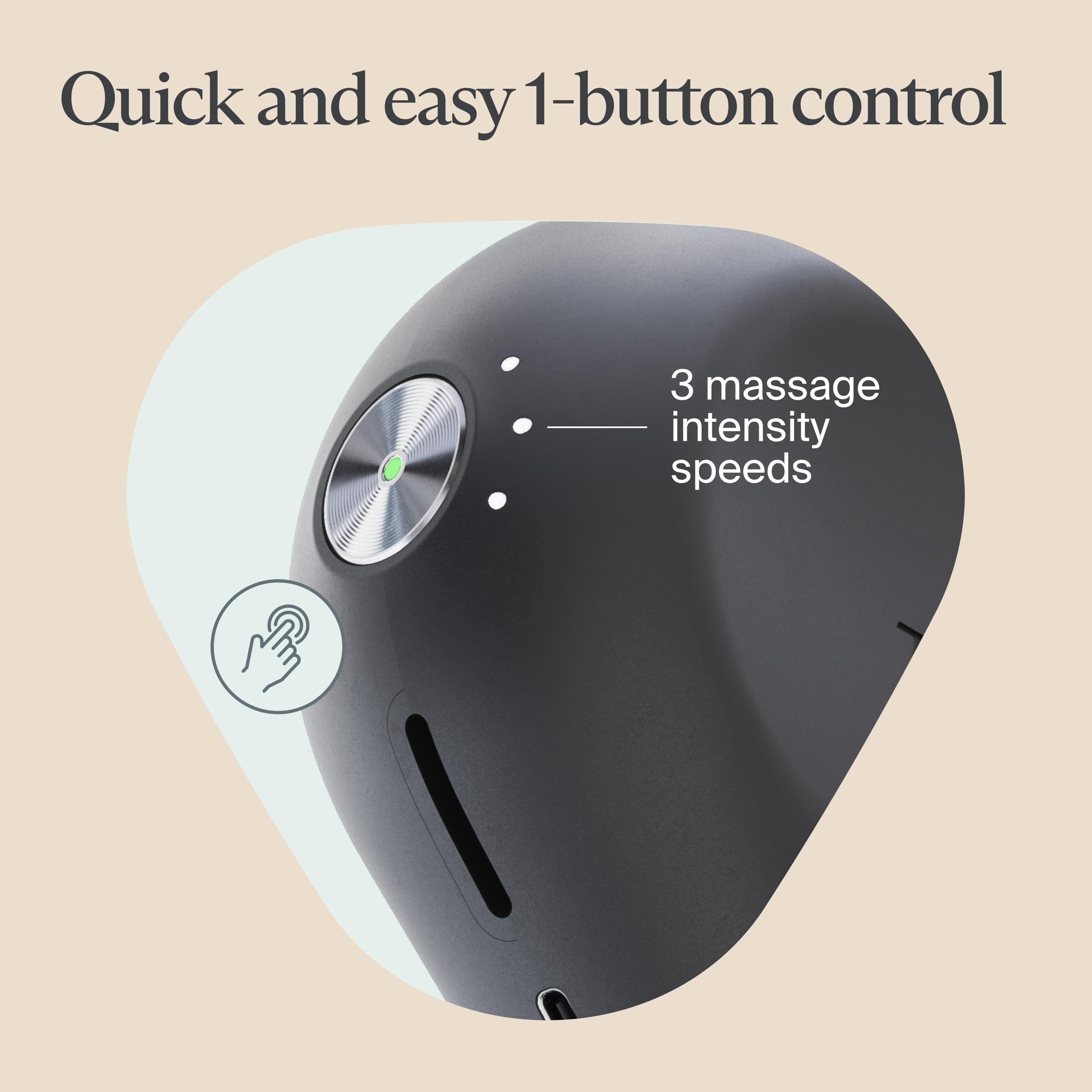 Theragun Mini ergonomic grip enables comfortable one-handed use.