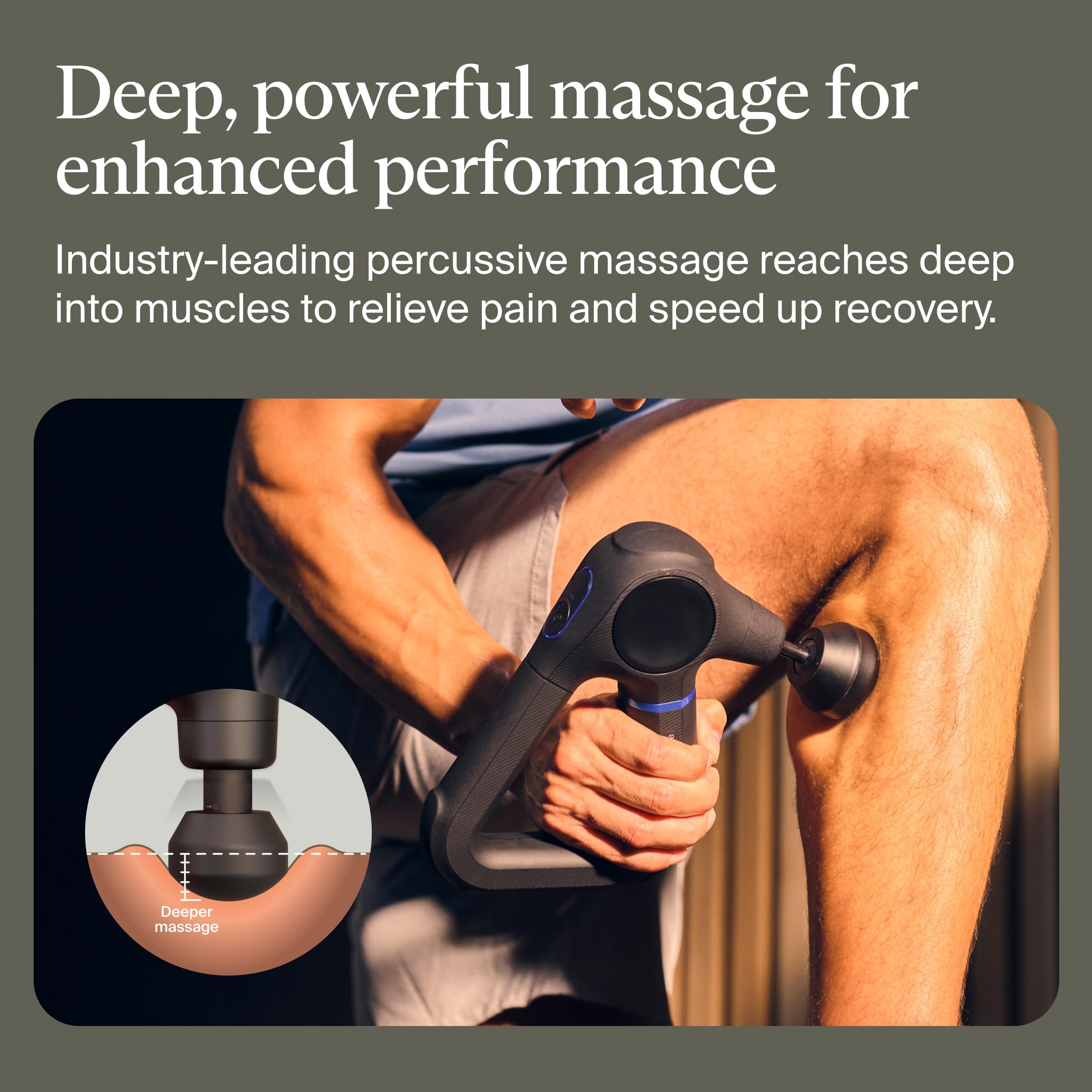 Theragun Prime adaptive motor delivers consistent power through demanding workouts.