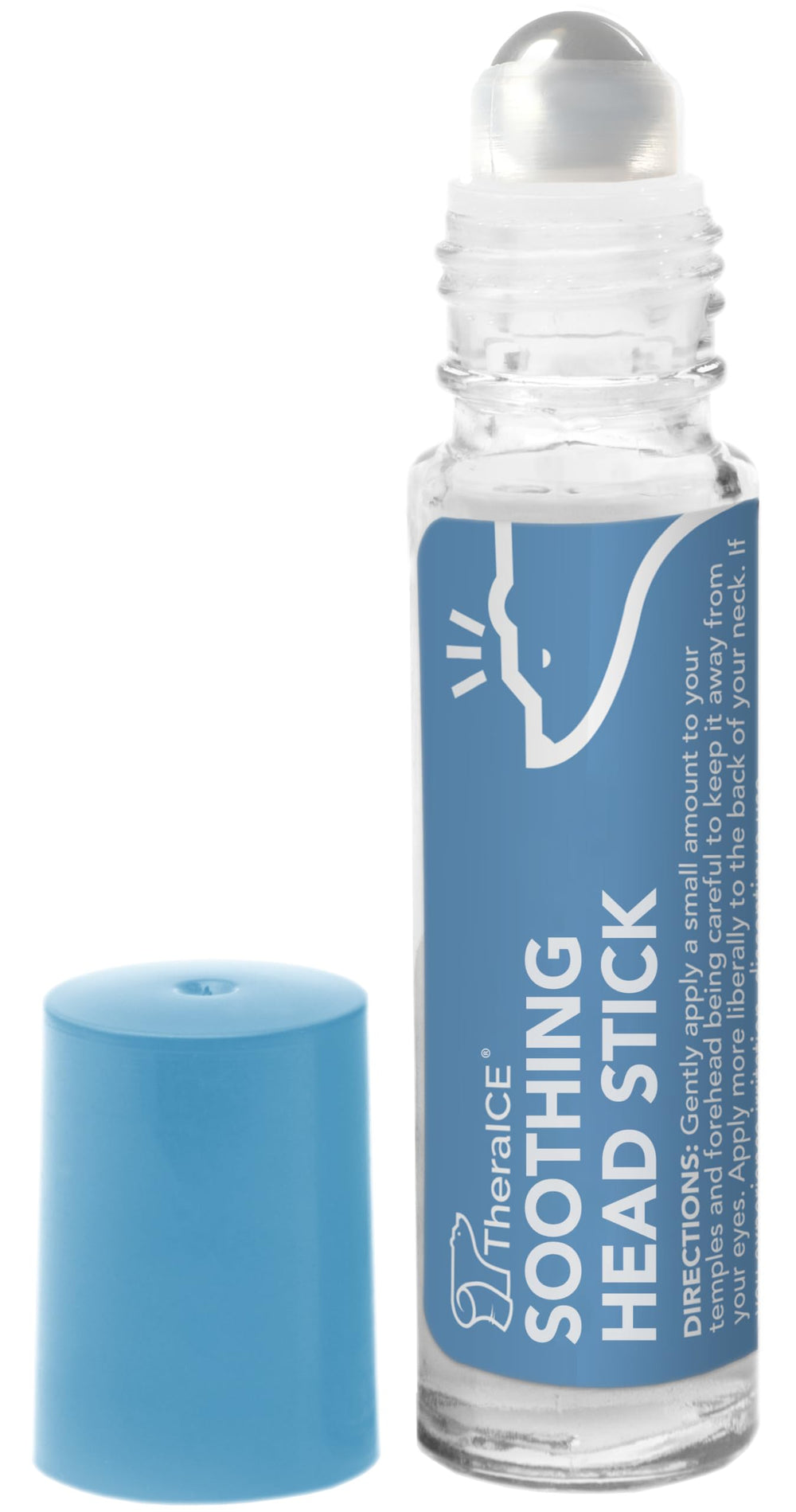TheraICE Soothing Head Stick applied on temples for fast cooling comfort