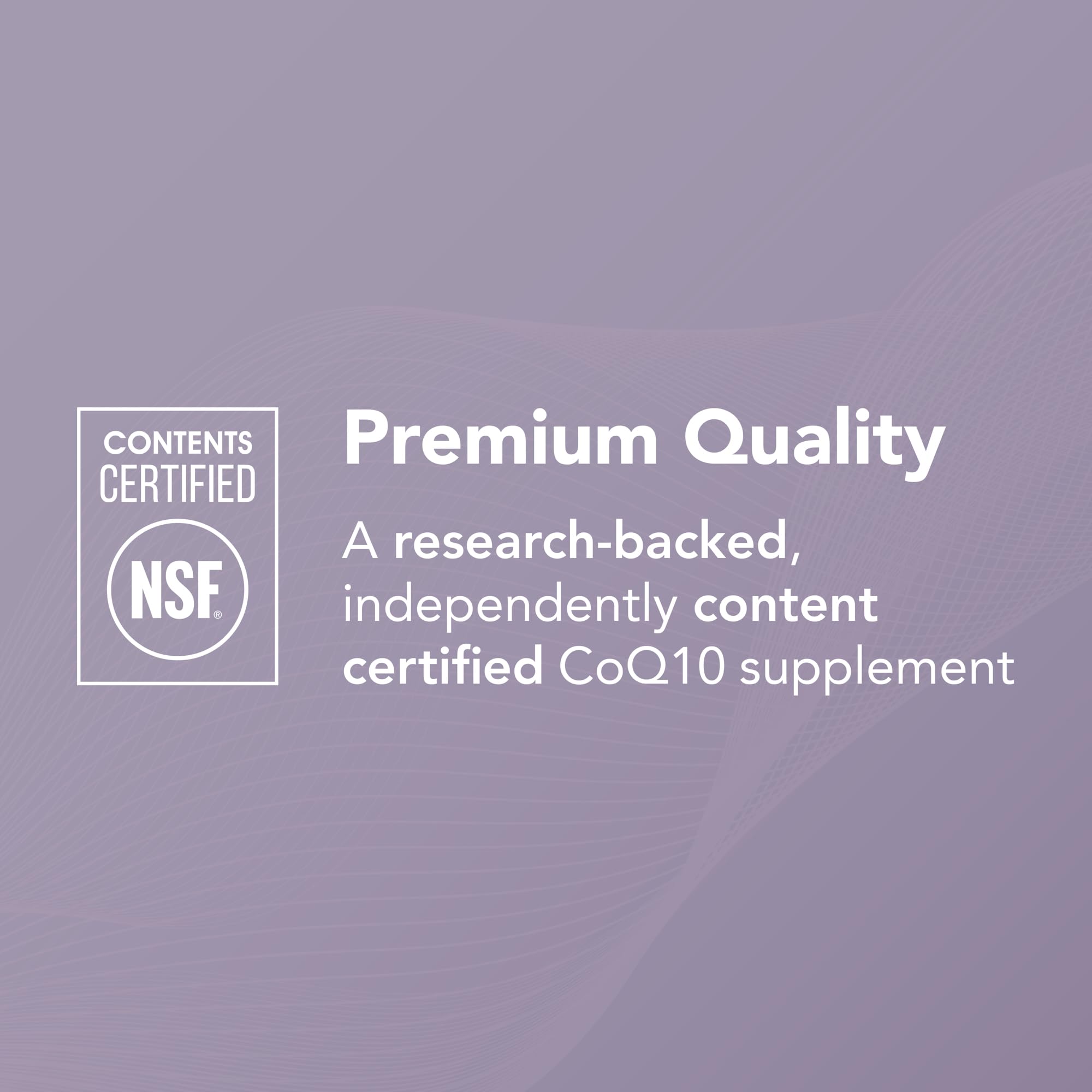 NeoQ10 bottle with statin compatibility symbol for statin users.