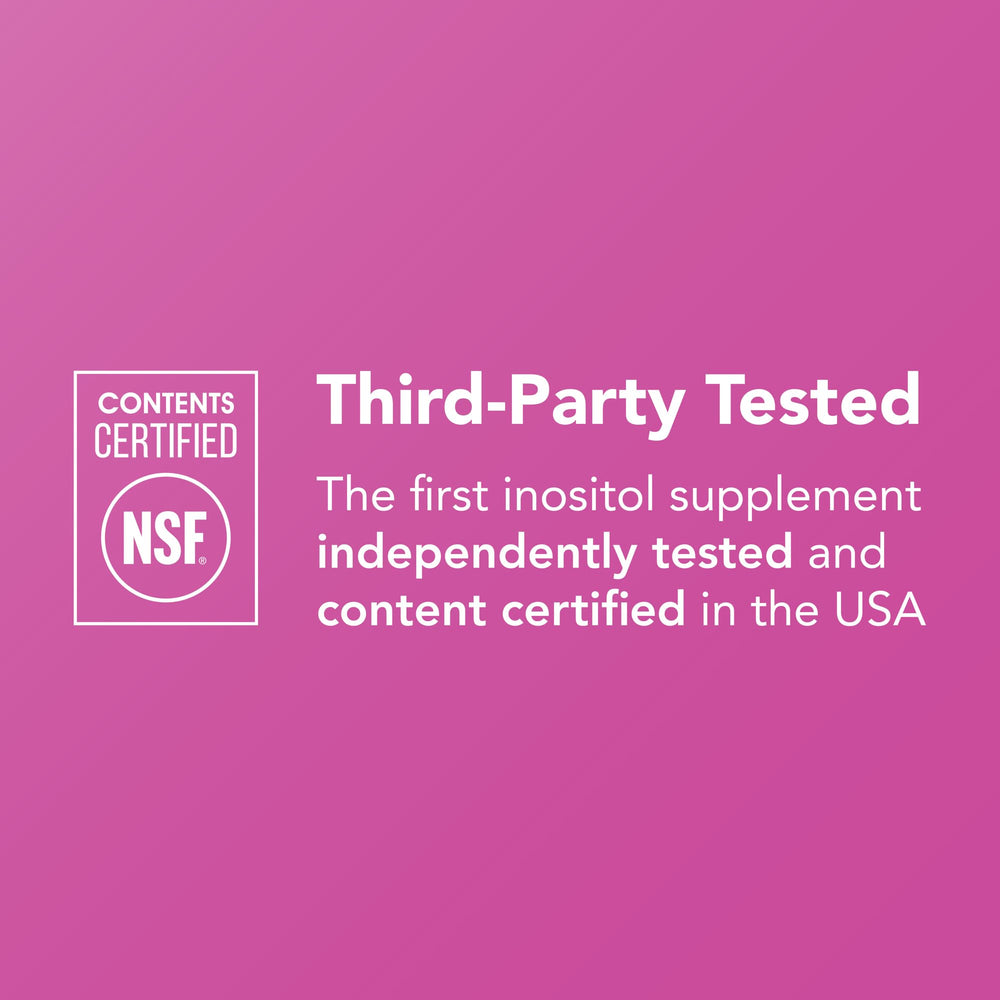 Single-serve Theralogix Ovasitol packets ready for daily use.