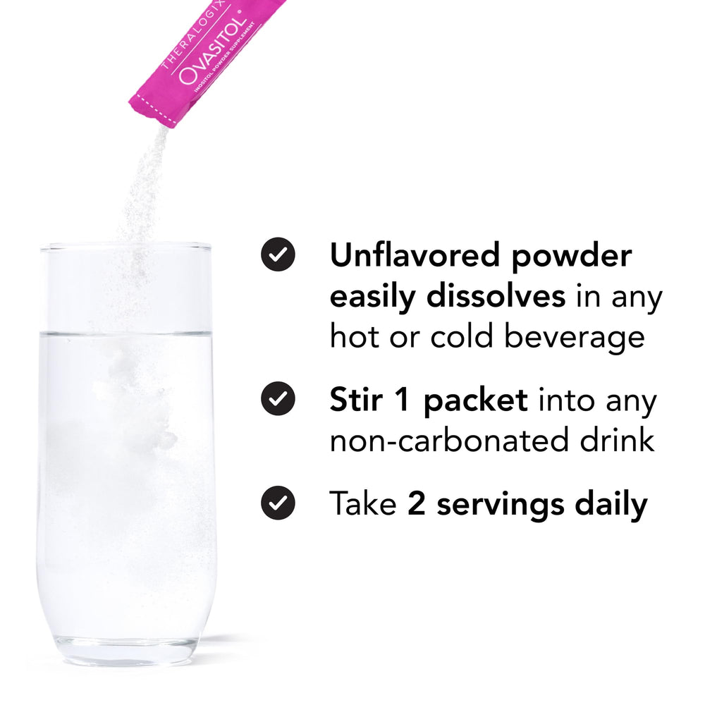 Theralogix Ovasitol vegan and gluten-free label on the bottle
